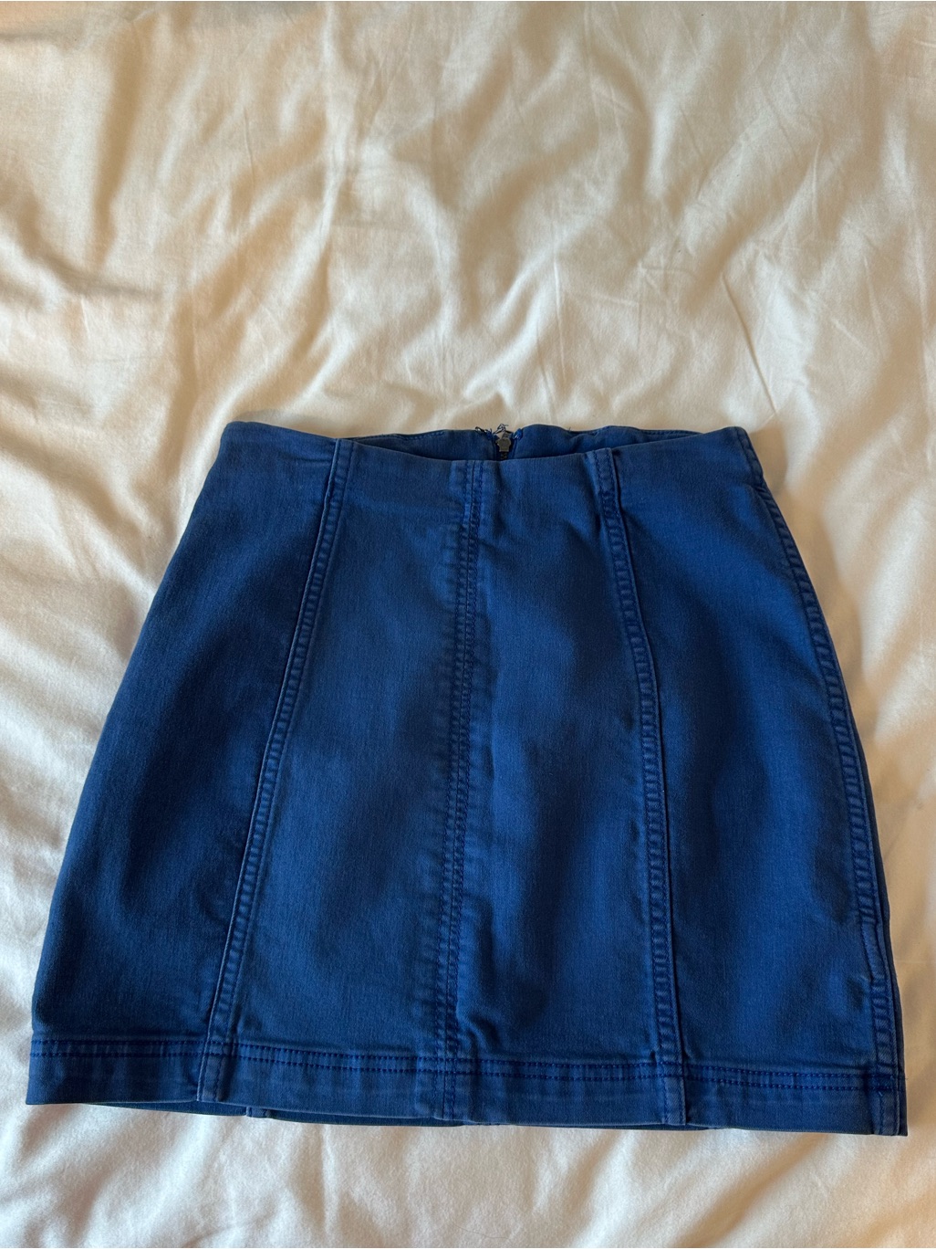 Free People Deep Blue Denim Mini Skirt